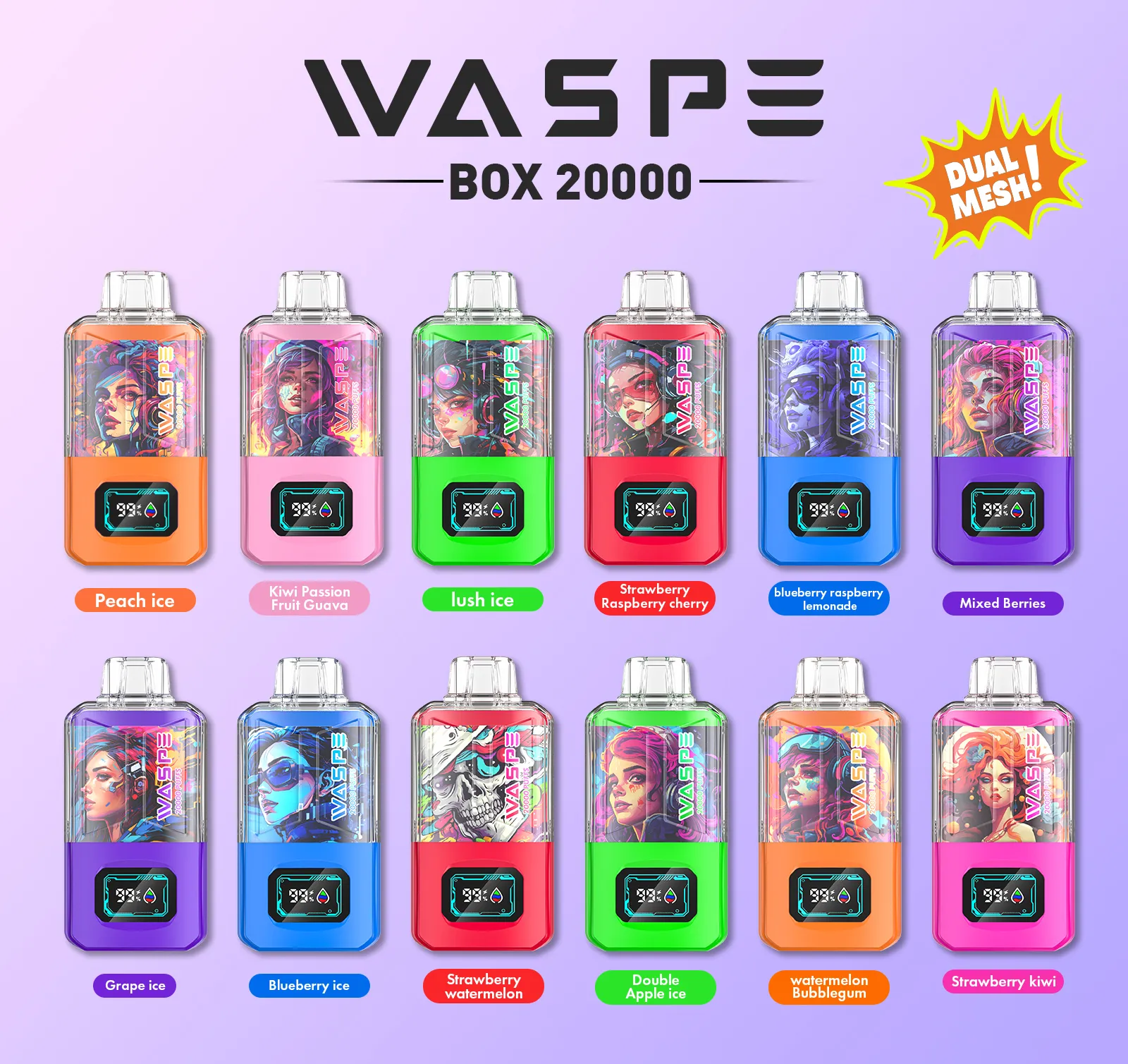 WASPE 20000 PUFFS Dual Mesh Box