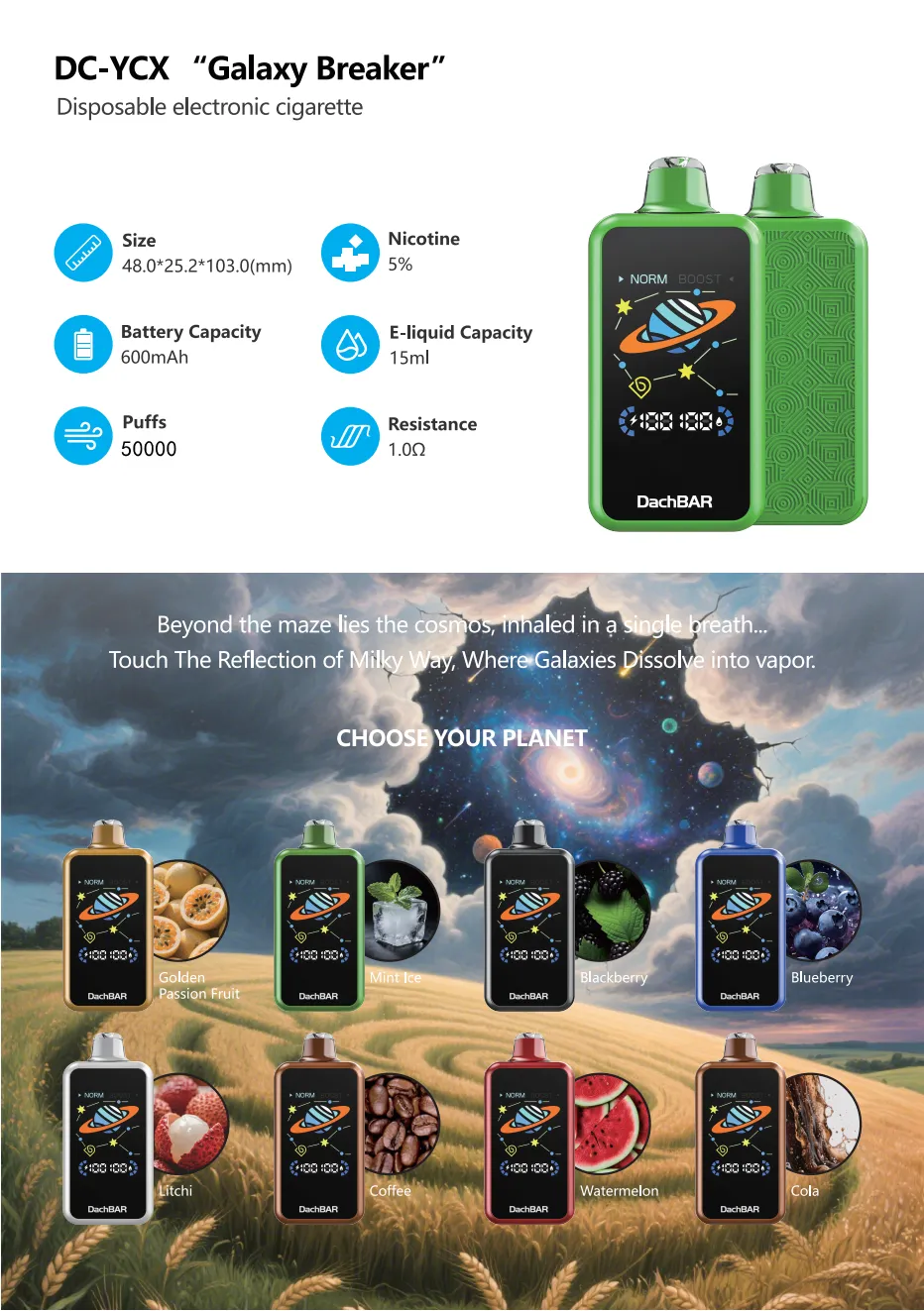 DachBar Galaxy 50K 50000 Puff Disposable Vape