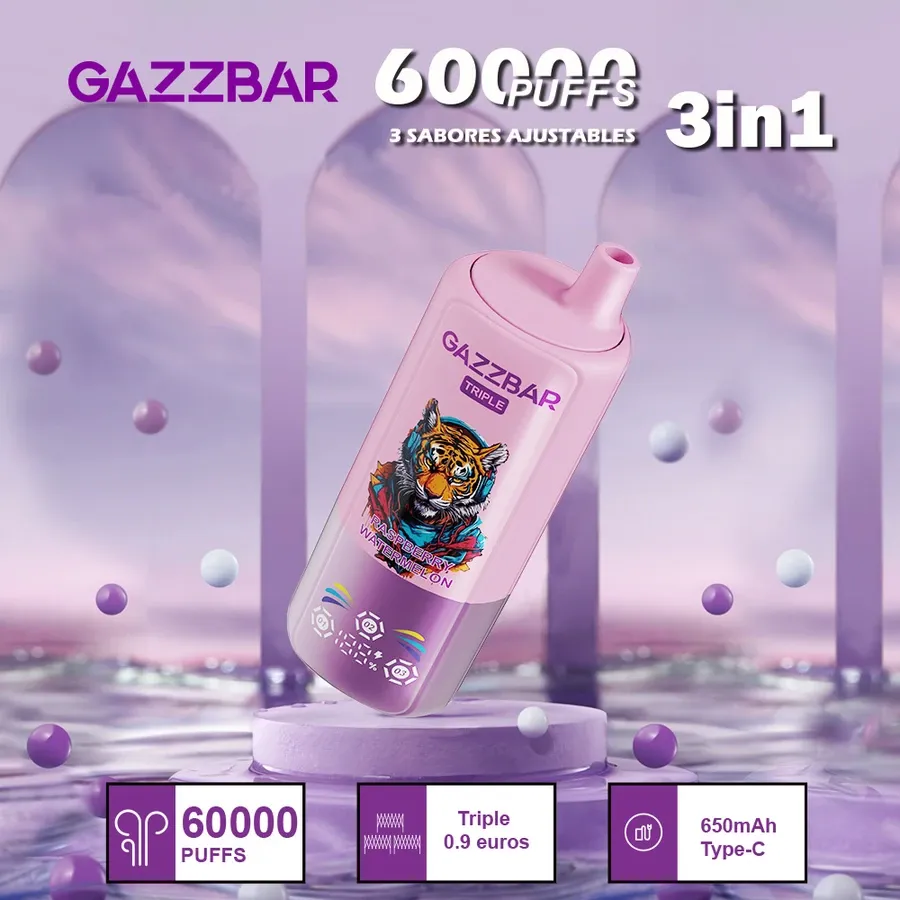 Gazzbar Triple Flavors 60k Puff Disposable Vape with Type-C?