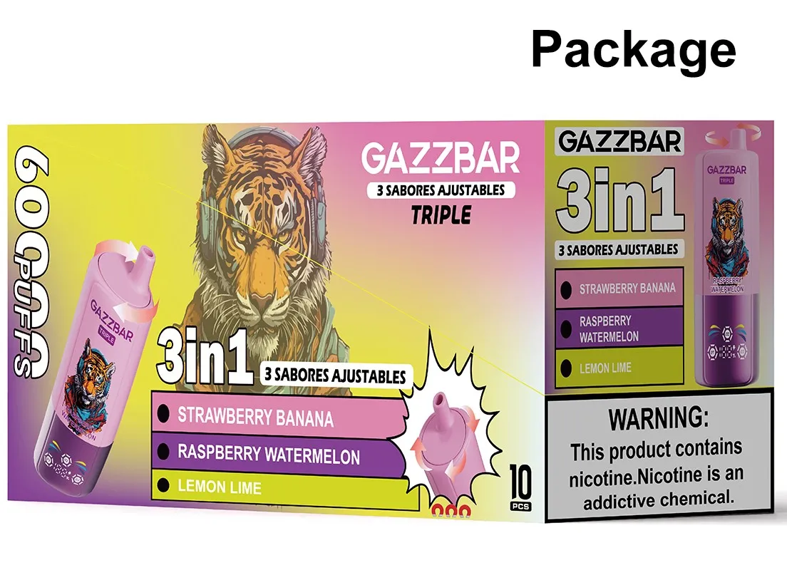Gazzbar Triple Flavors 60k Puff Disposable Vape with Type-C?