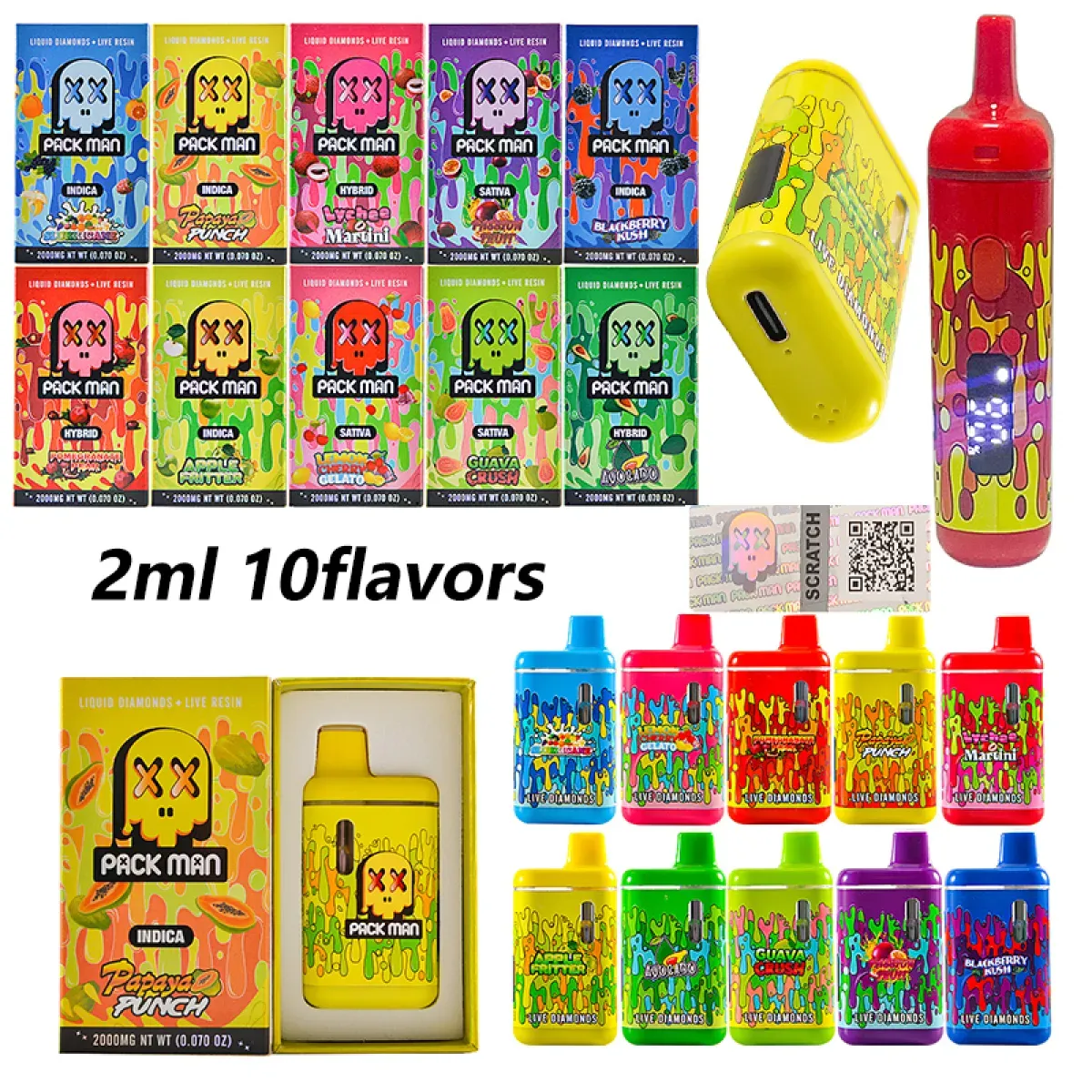 Packman 2g Disposable Live Resin With Led Screen