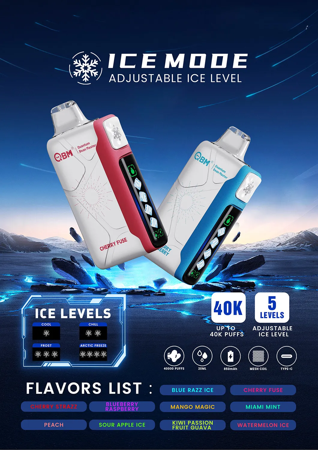 Ice Adjustable Vape -S128 Disposable Vape 40000 Puffs Ice Adjustable Vape -S128 Disposable Vape 40000 Puffs