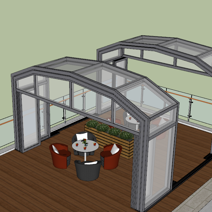 Sunroom PVC & Foldable Aluminum Roof