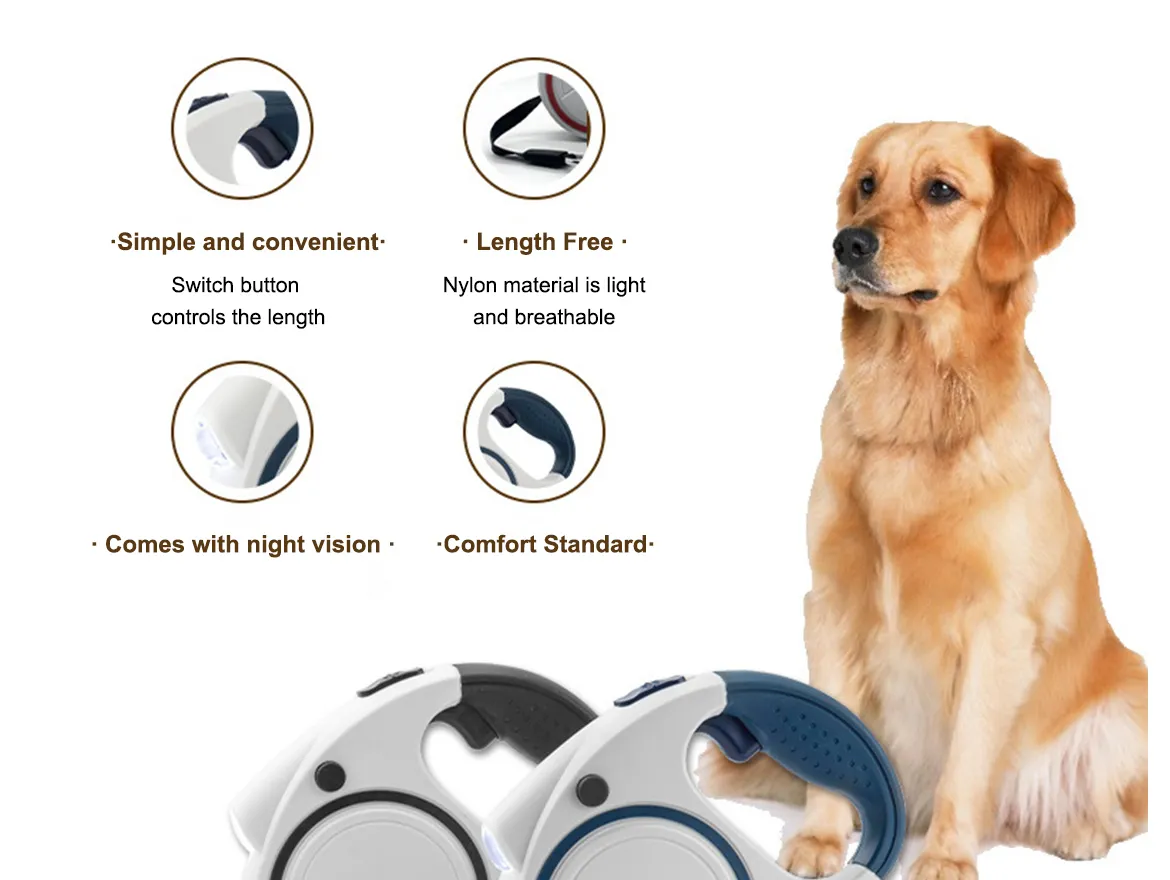 Lightweight Durable Dog Walking Retractable Dog Leash