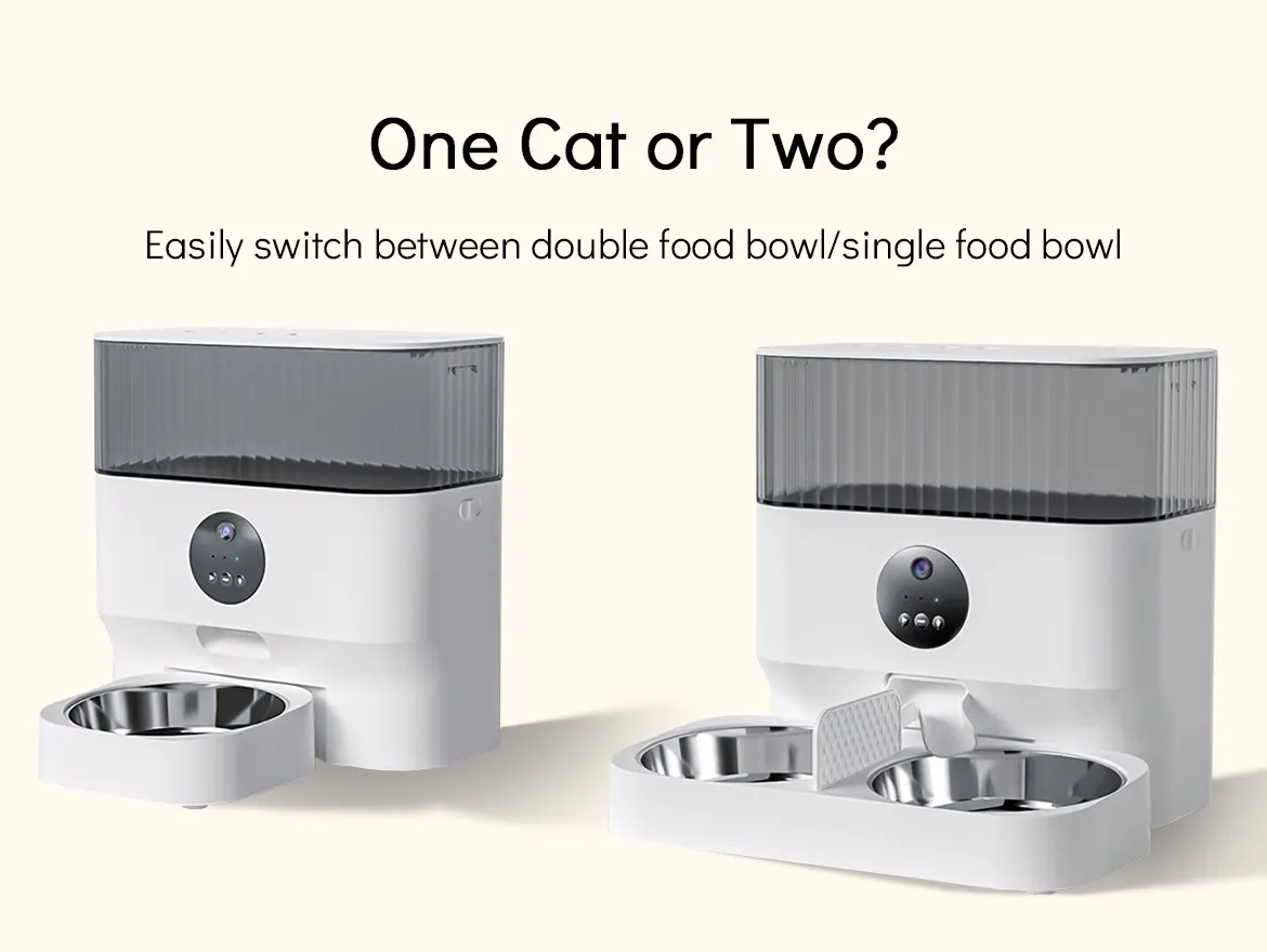 Pet Smart Feeder App Control 5L Double Stainless Steel Bowl