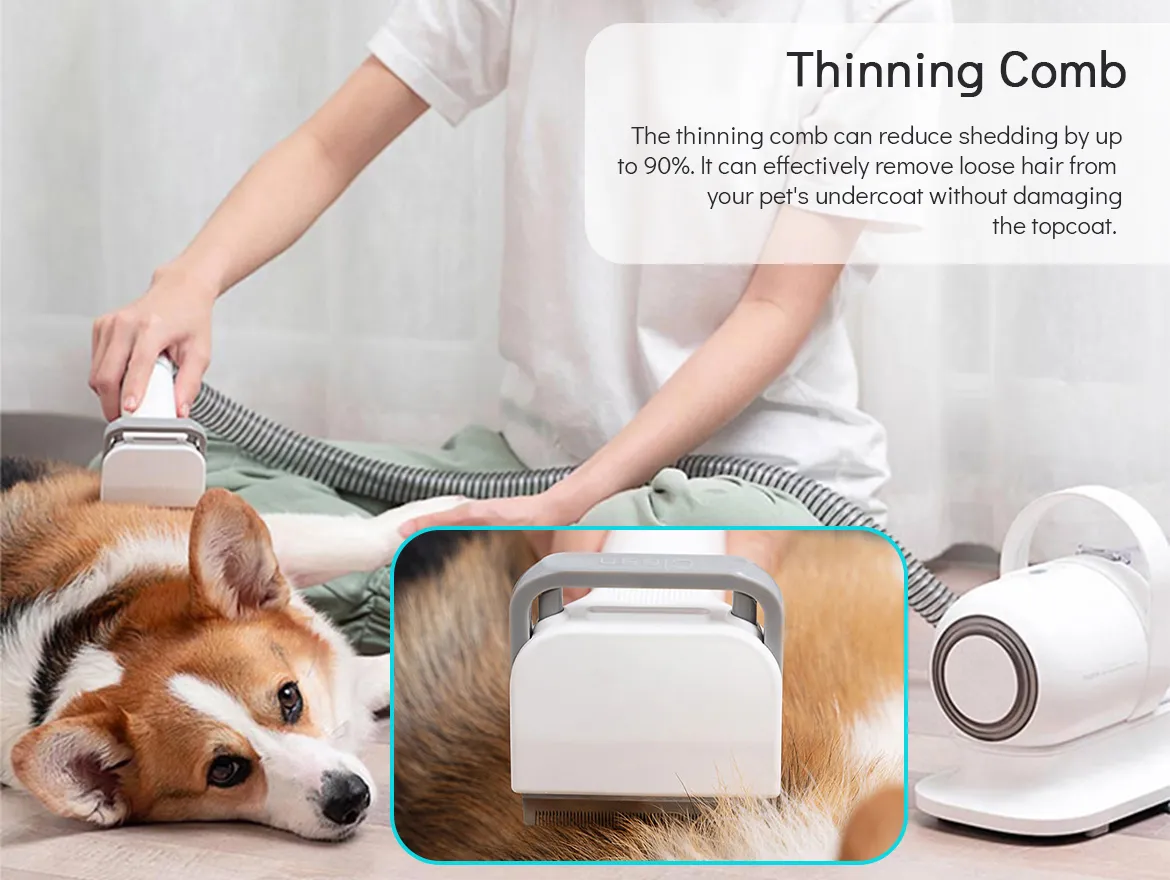 Pet Grooming Kit Vacuum Suction 99% Pet Hair With 5 Professional Tools