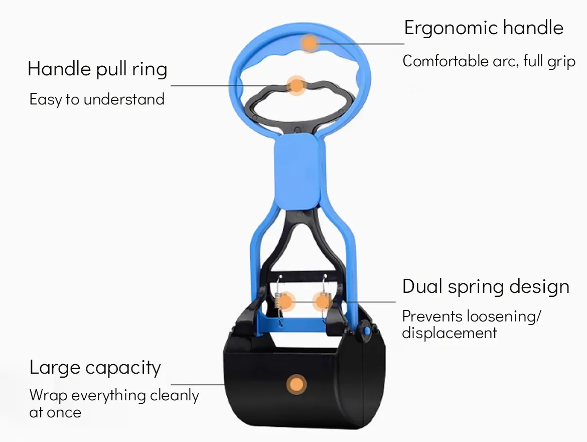 Convenient Outdoor Pet Poop Picker Easy Use Portable Pet Waste Scooper
