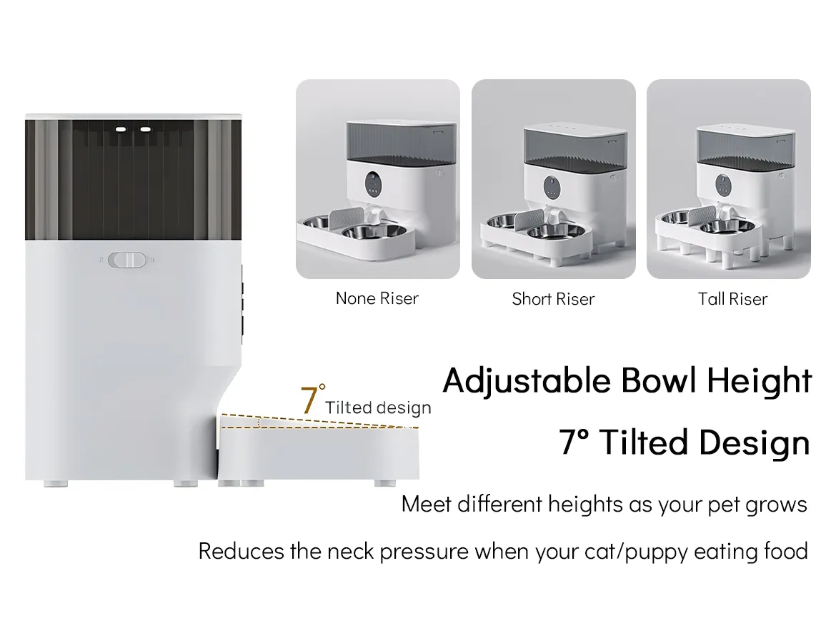 Pet Smart Feeder App Control 5L Double Stainless Steel Bowl