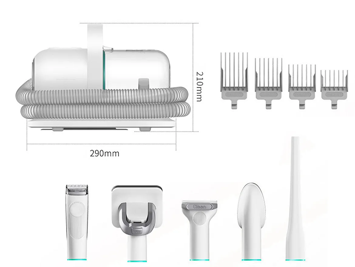 Pet Grooming Kit Vacuum Suction 99% Pet Hair With 5 Professional Tools