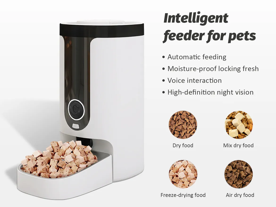 Automatic Cat Feeder with Camera App-Controlled Scheduled Feeding