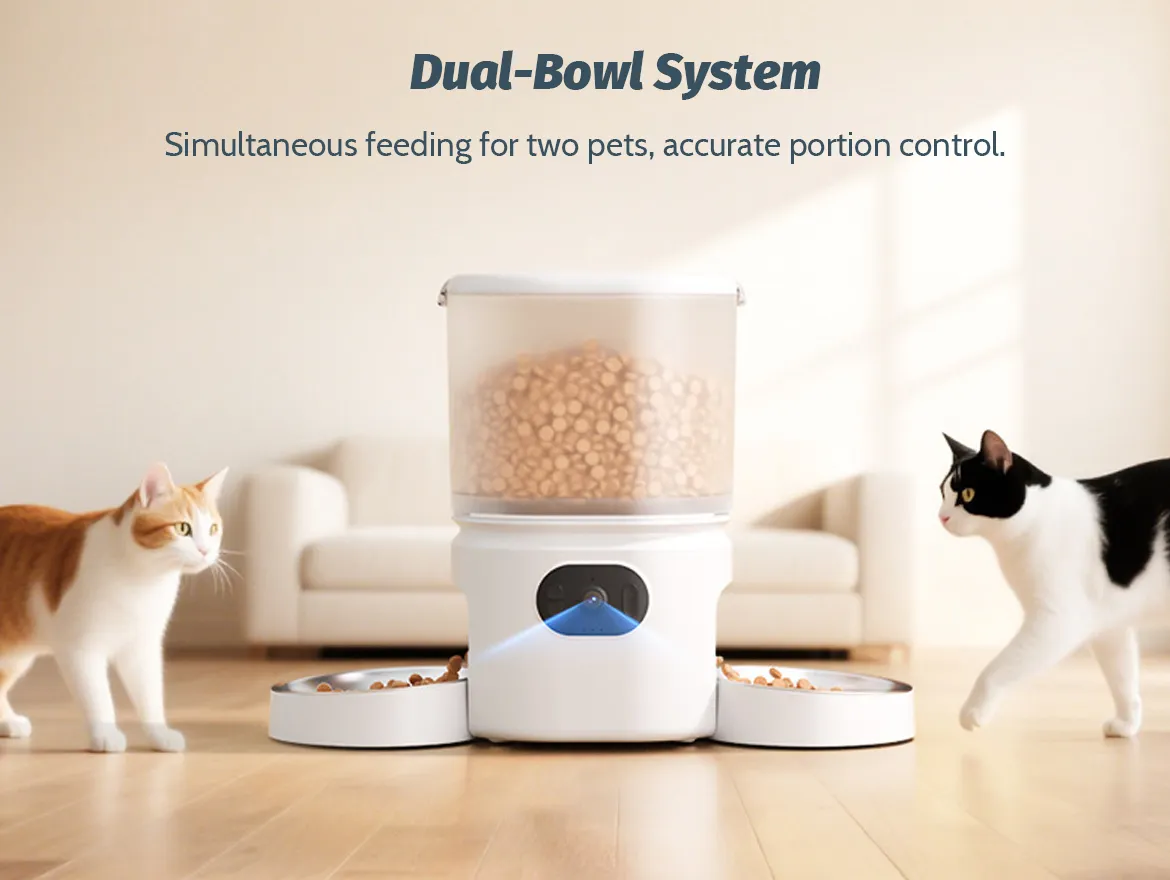5L Automatic Cat Feeder with Three Camera, Night Vision, APP Control