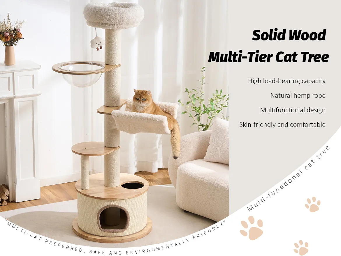 Modern Cat Tree Tower With Space Capsule and Top Bed