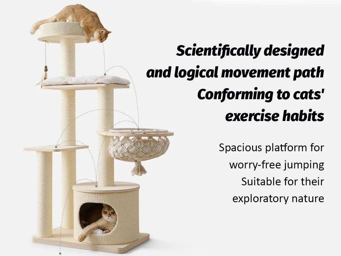 Modern Multi-Level Cat Tree Tower with Swing Hammock