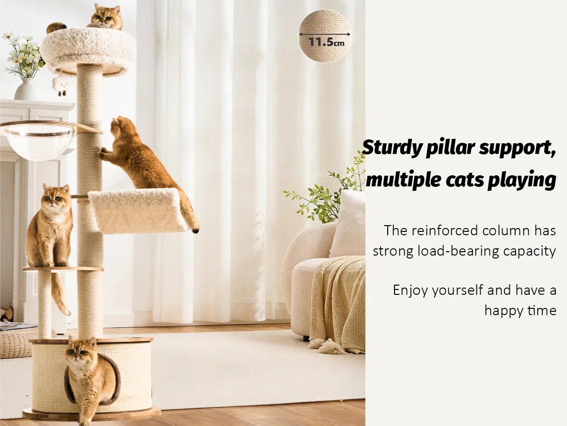 Modern Cat Tree Tower With Space Capsule and Top Bed