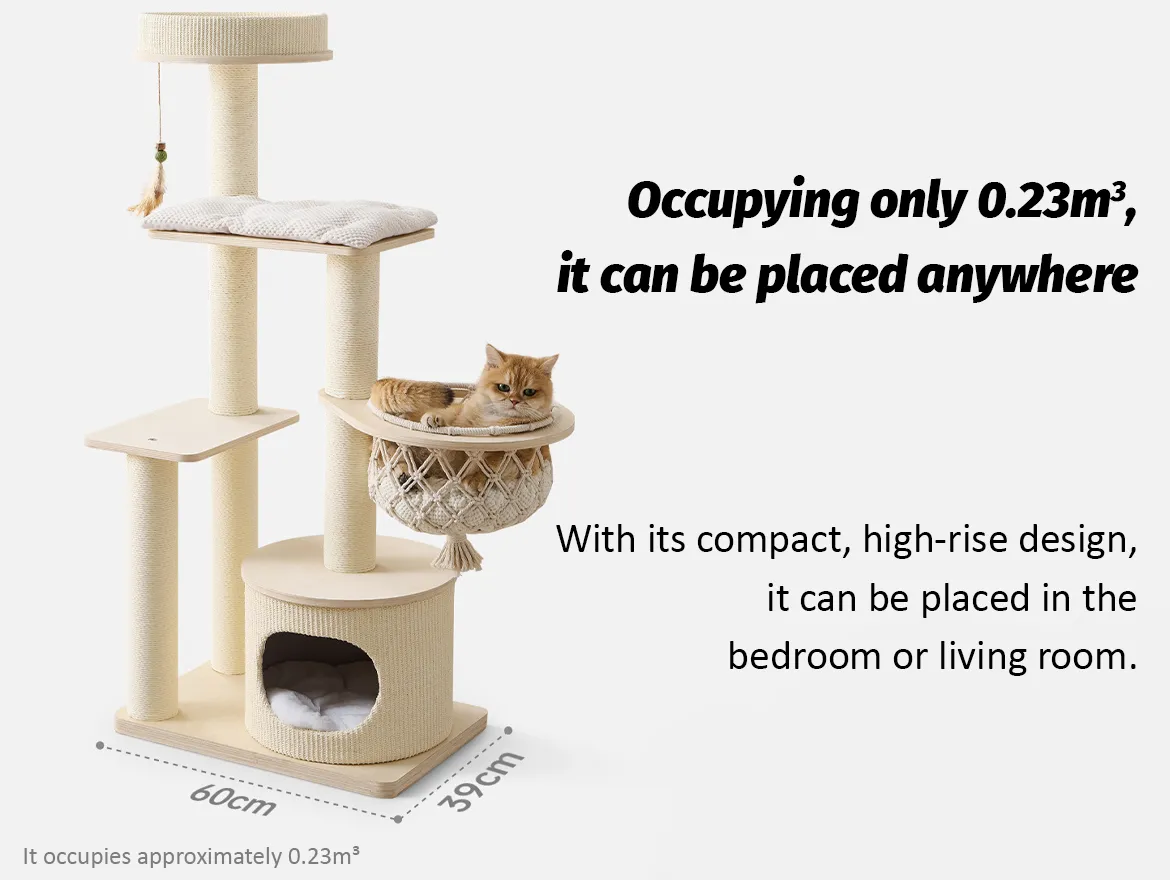 Modern Multi-Level Cat Tree Tower with Swing Hammock