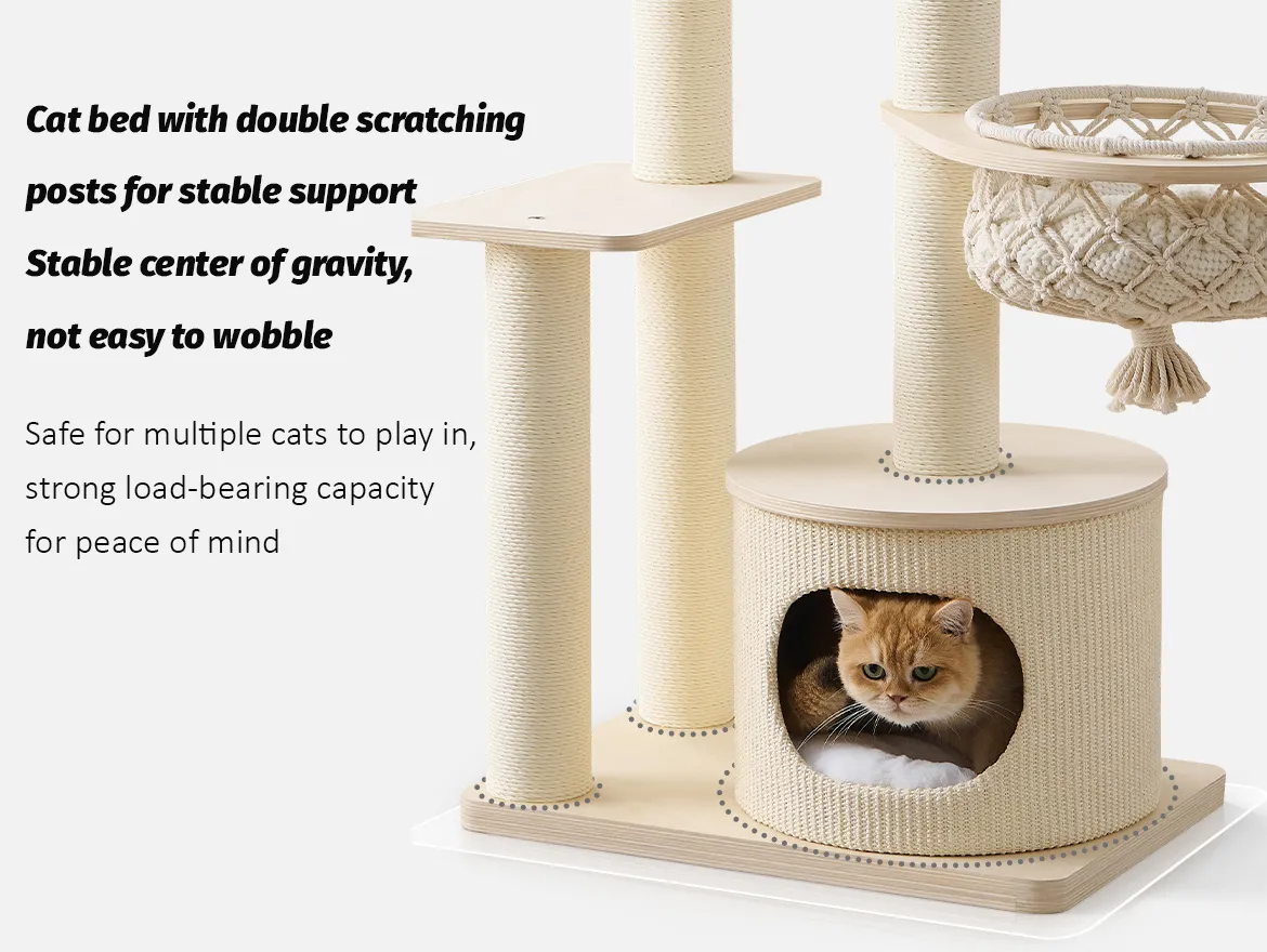 Modern Multi-Level Cat Tree Tower with Swing Hammock