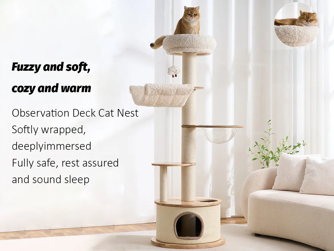 Modern Cat Tree Tower With Space Capsule and Top Bed