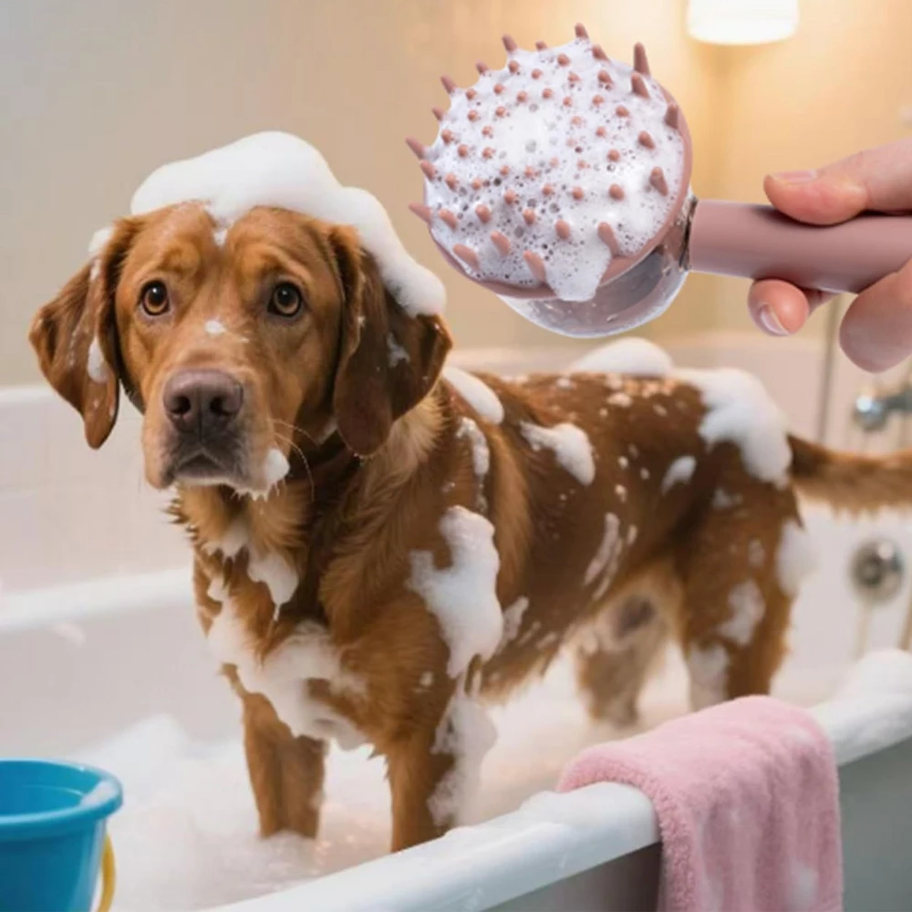 3-in-1 Pet Bathing Brush Anti-Frizz Grooming Brush for Pets