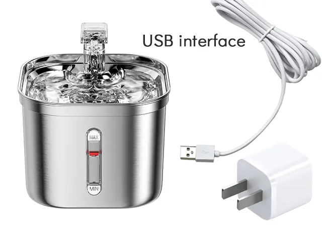 Stainless Steel Pet Water Fountain Ultra-Quiet Pump 2.2L