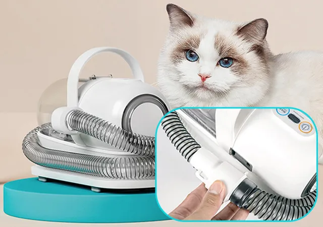 Pet Grooming Kit Vacuum Suction 99% Pet Hair With 5 Professional Tools