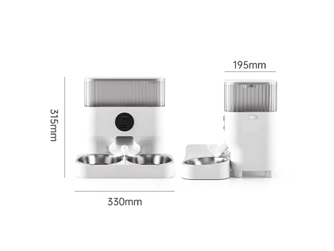 Pet Smart Feeder App Control 5L Double Stainless Steel Bowl