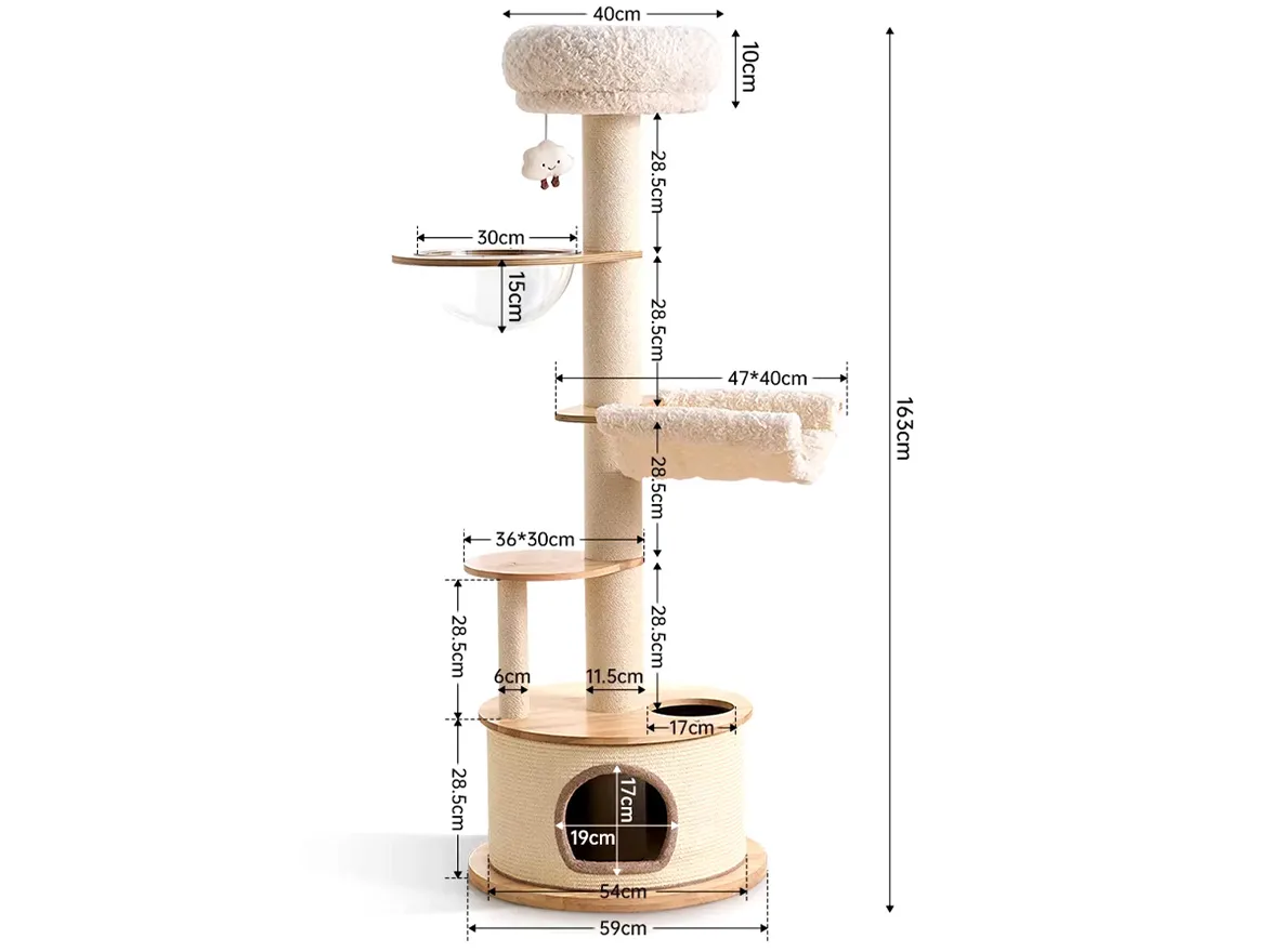 Modern Cat Tree Tower With Space Capsule and Top Bed