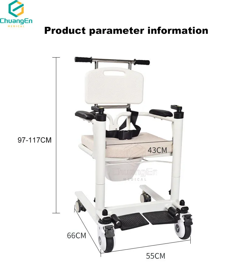 Chuangen CZY-Y01 Manual Directional Wheel Patient Lift Transfer Chairs For Disabled And Elderly