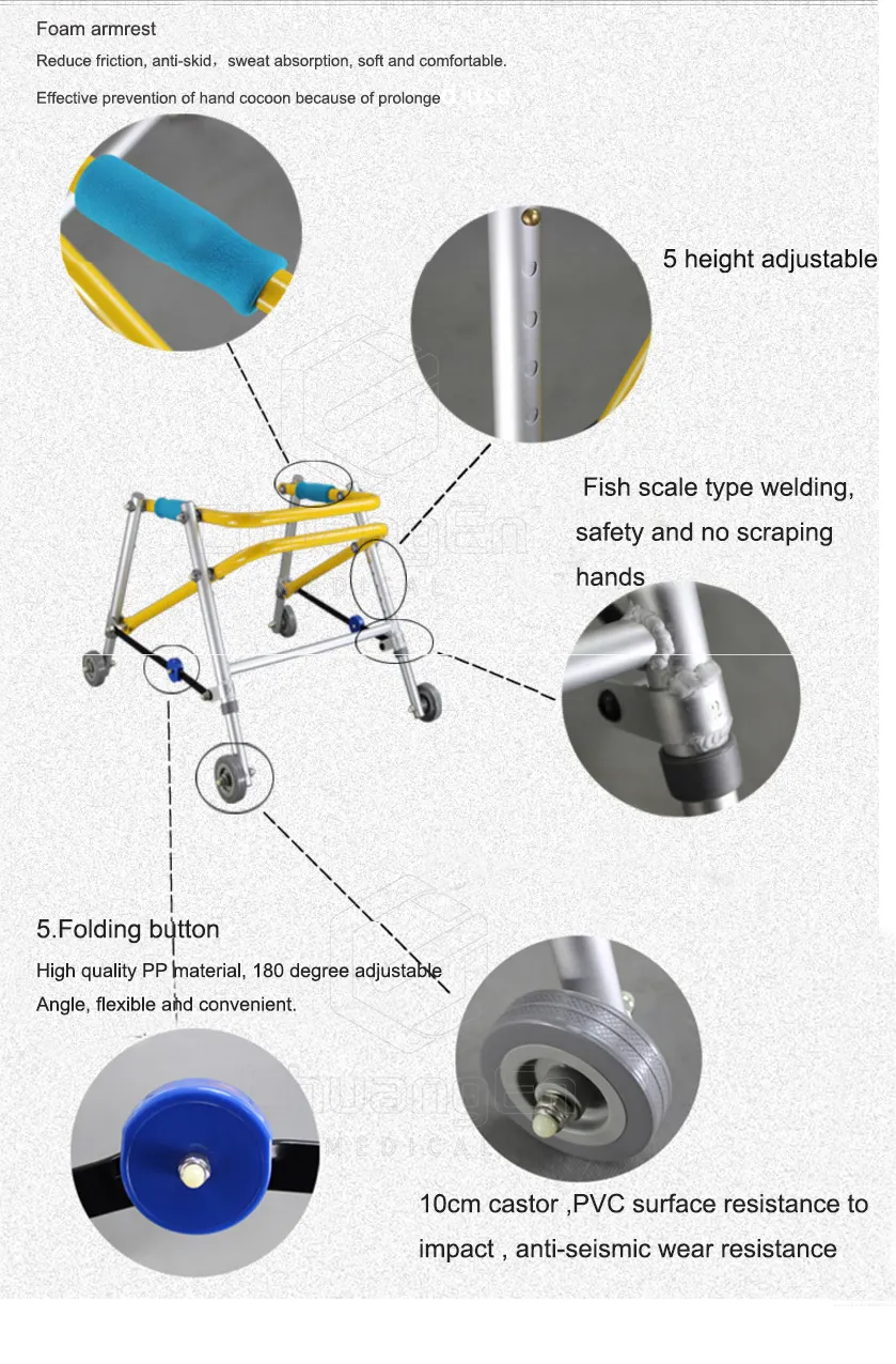 CZX-11 Foldable Adjustable Disabled Lower Limb Training Standing Frame Child Walker