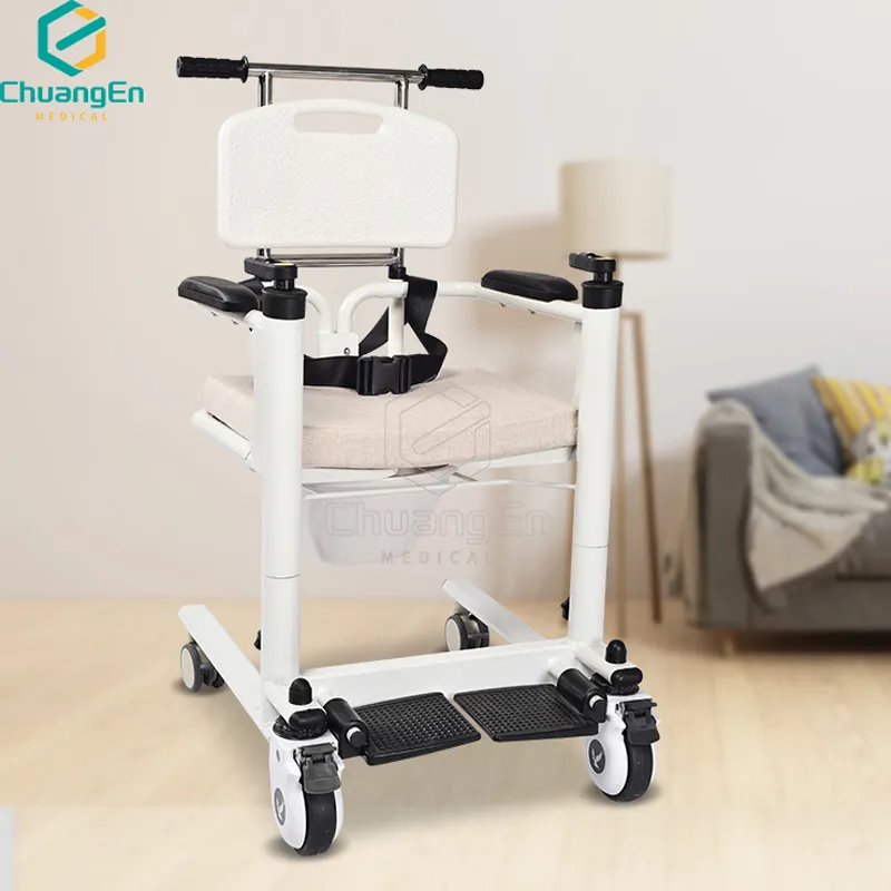 Manual Medical Transfer Chair with Wheels for Easy Patient Transport