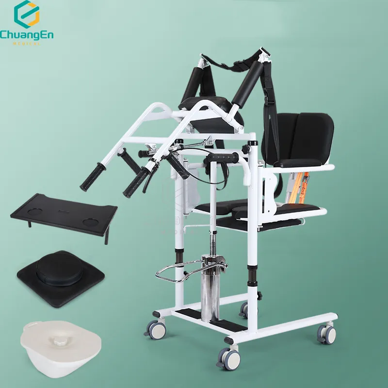 Patient Transfer Chair - Safe Hydraulic Lift, Easy Mobility