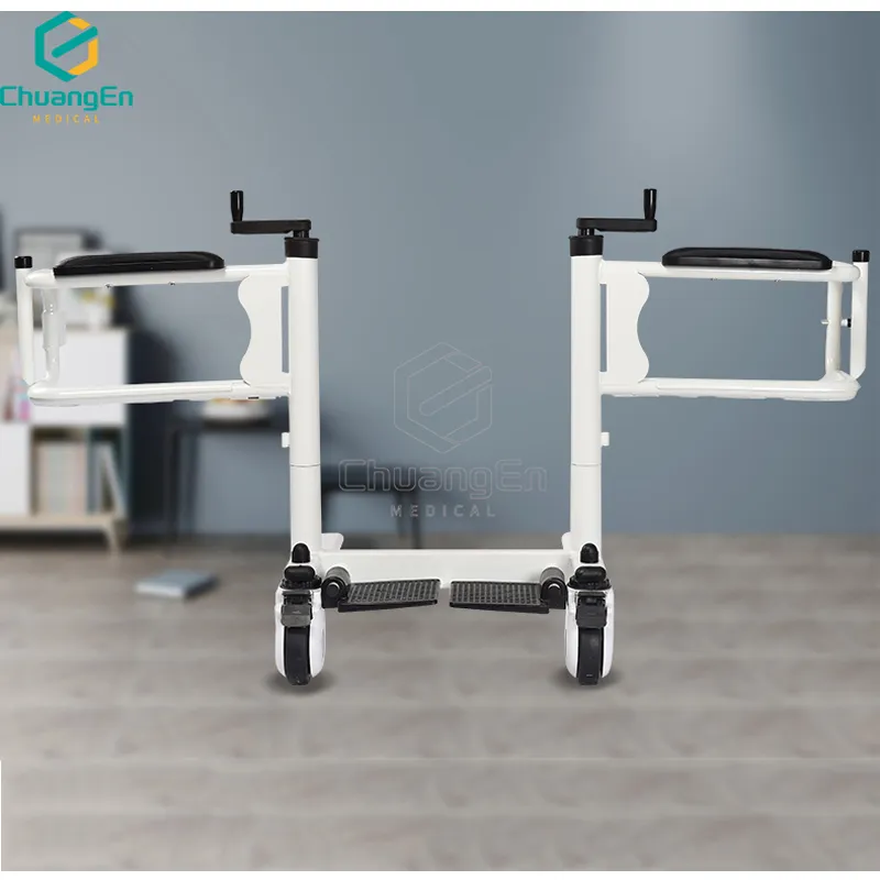 Manual Medical Transfer Chair with Wheels for Easy Patient Transport