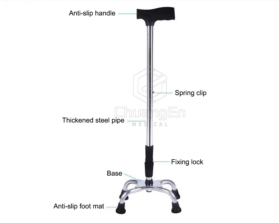 CS-05 Price cheapest Stainless steel four-legged walking sticks for the elderly CS-05 Price cheapest Stainless steel four-legged walking sticks for the elderly