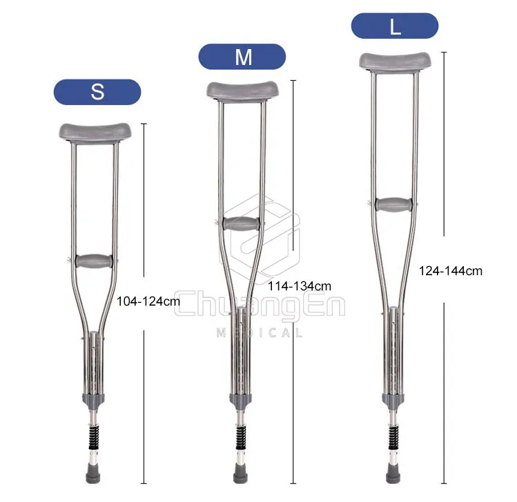 CS-01D Shock-absorbing stainless steel non-slip underarm crutches for adults