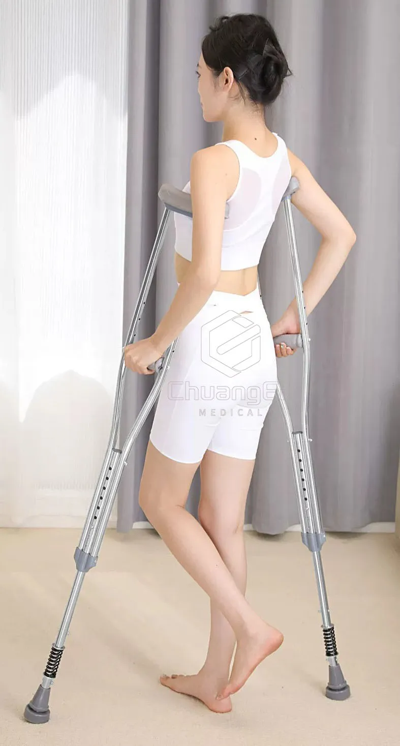 CS-01D Shock-absorbing stainless steel non-slip underarm crutches for adults