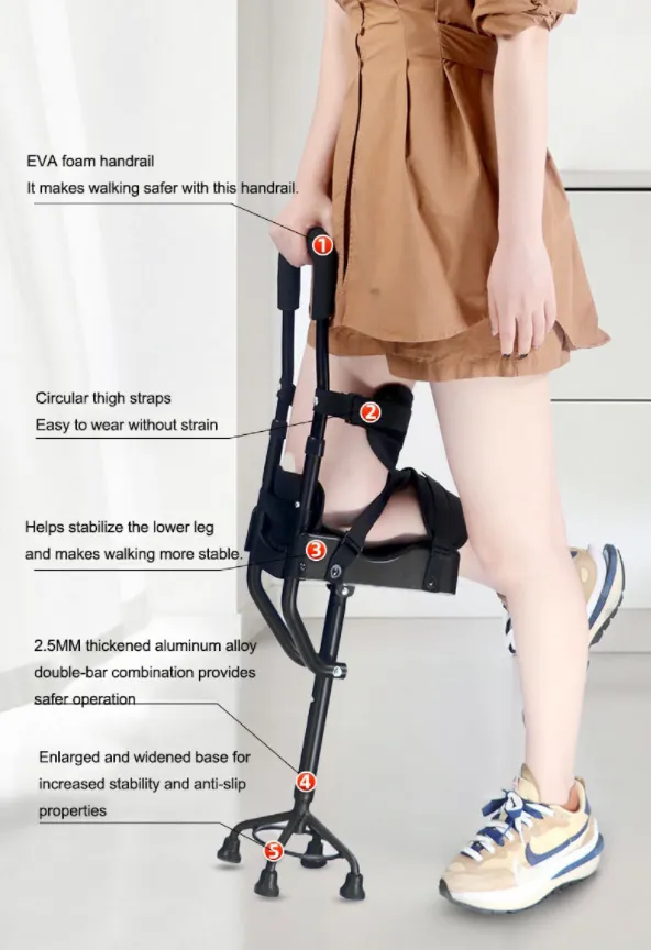 Cheapest Anti-slip Crutches Hand-free Walking Stick for Post-fracture Recovery