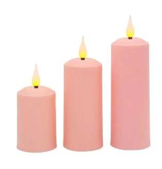 candle manufacturer wholesale household pink led taper candle set battery control