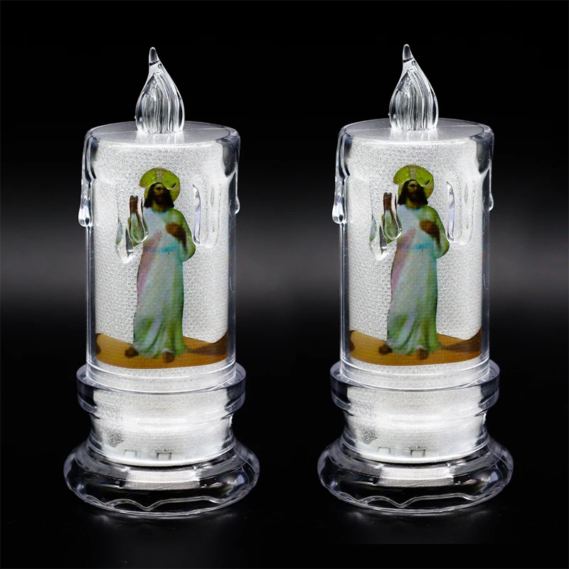 Memorial Led Church Pillar Candle Teardrop