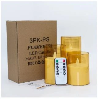 The Magic Of The 3 Piece Artificial And Bow Unscented Flameless Candle Set