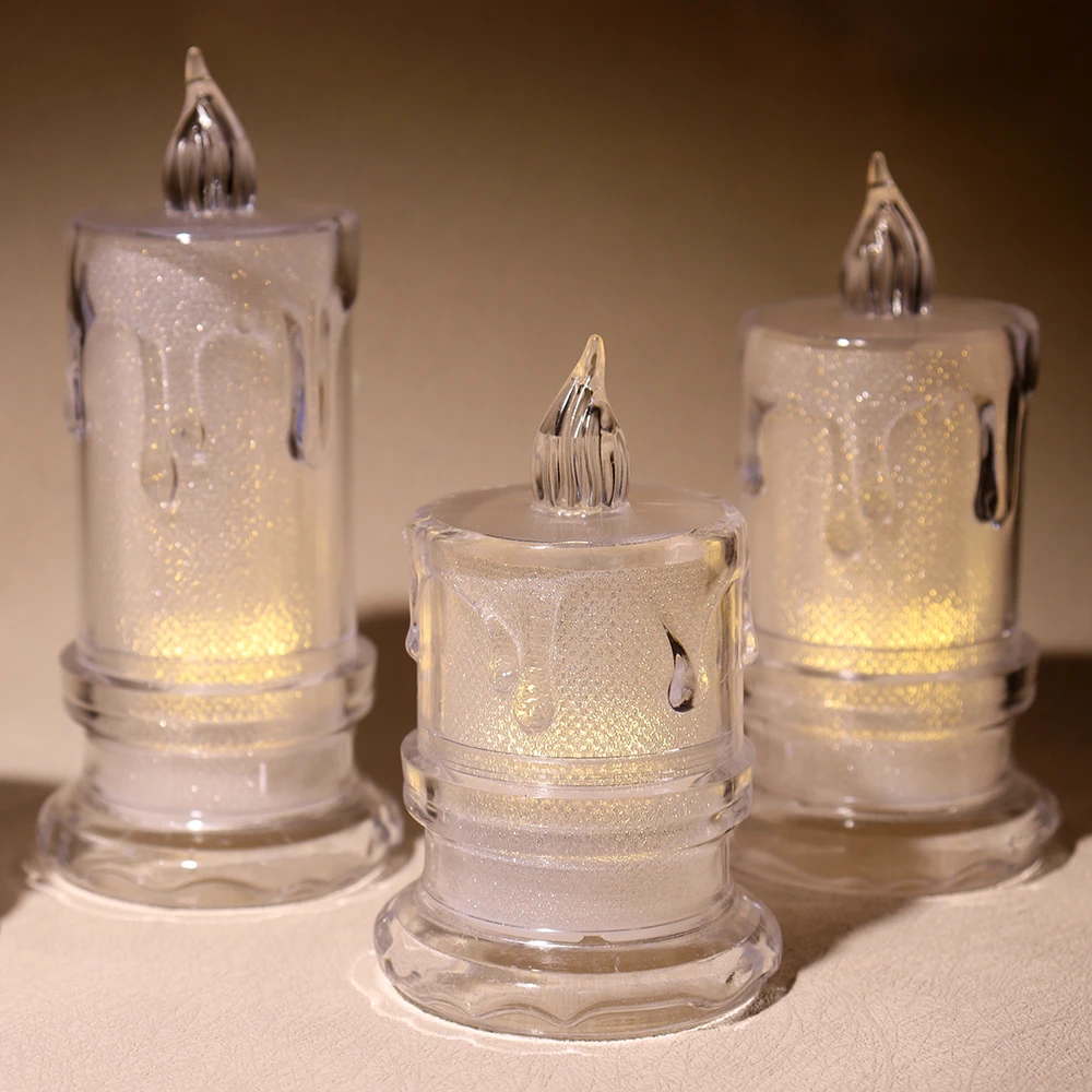 Creative LED pillar candle warm and romantic atmosphere smart home decoration candles