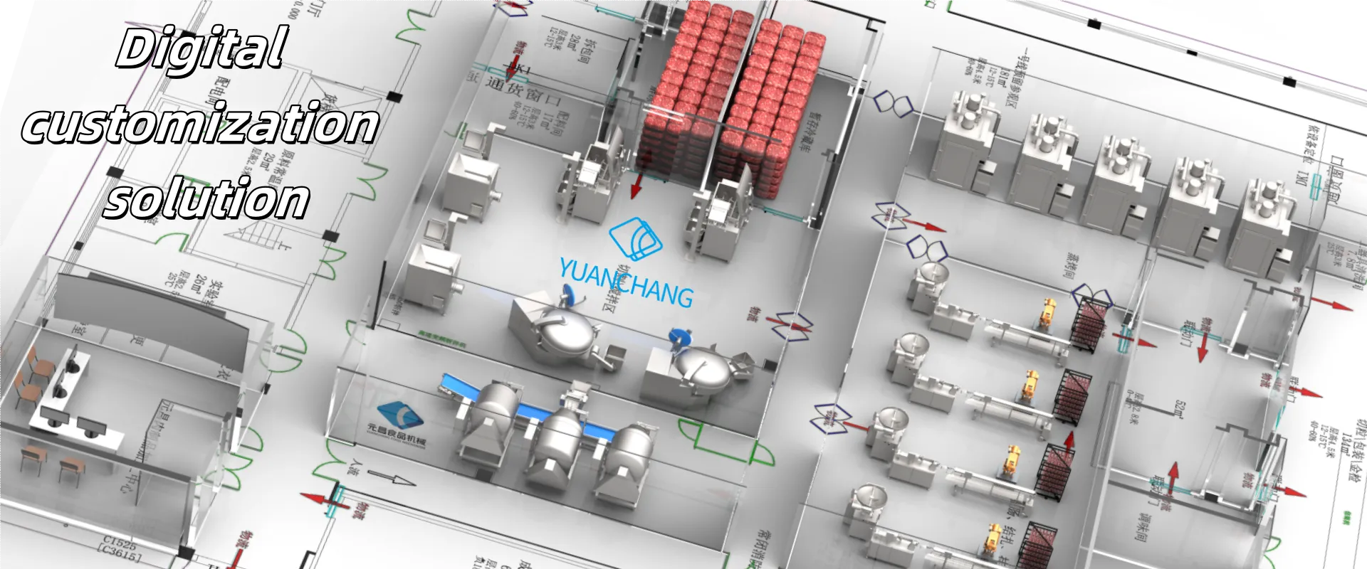 Customized layout of sausage processing workshop YUANCHANG1 Customized layout of sausage processing workshop YUANCHANG1