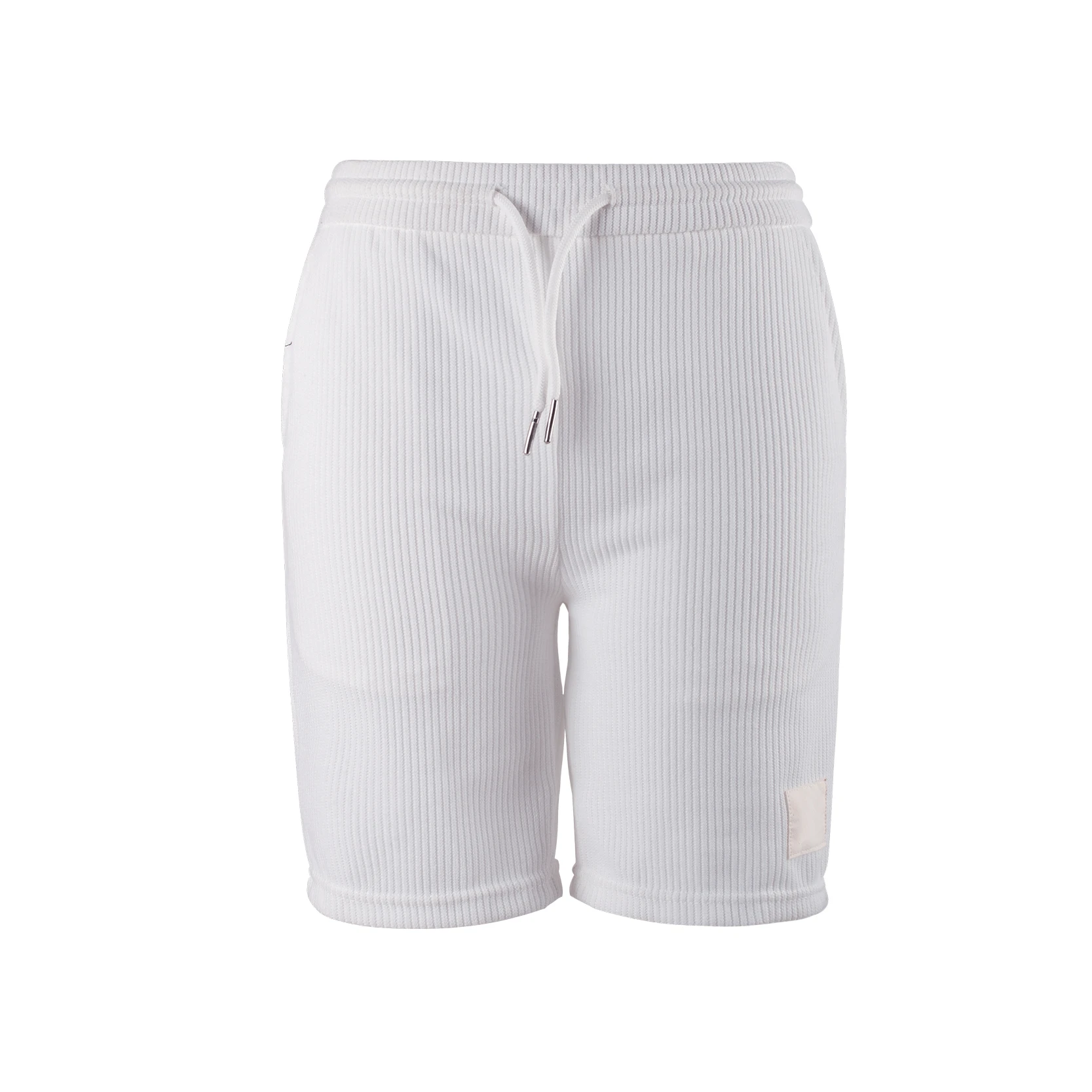Children's White Ribbed Casual Shorts, Comfy Elastic Waist, Great for School & Leisure