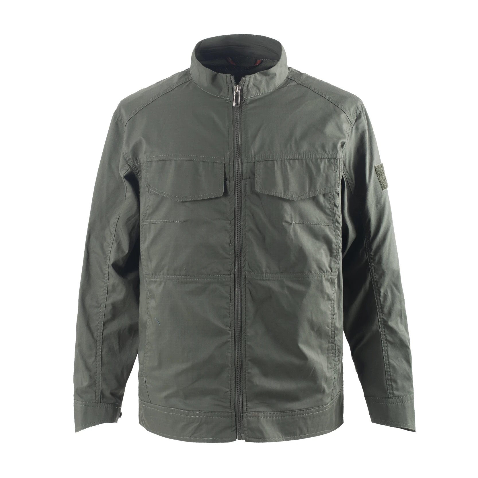 Multi - Pocket Men's Outdoor Work Jacket - Stand - Up Collar, Durable Material, Ideal for Construction, Field Jobs & Outdoor Recreation