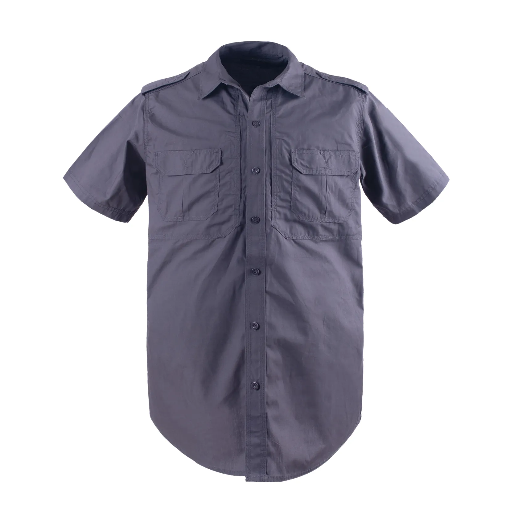 Men's Short-Sleeve Button-Front Work Shirt, Durable & Breathable