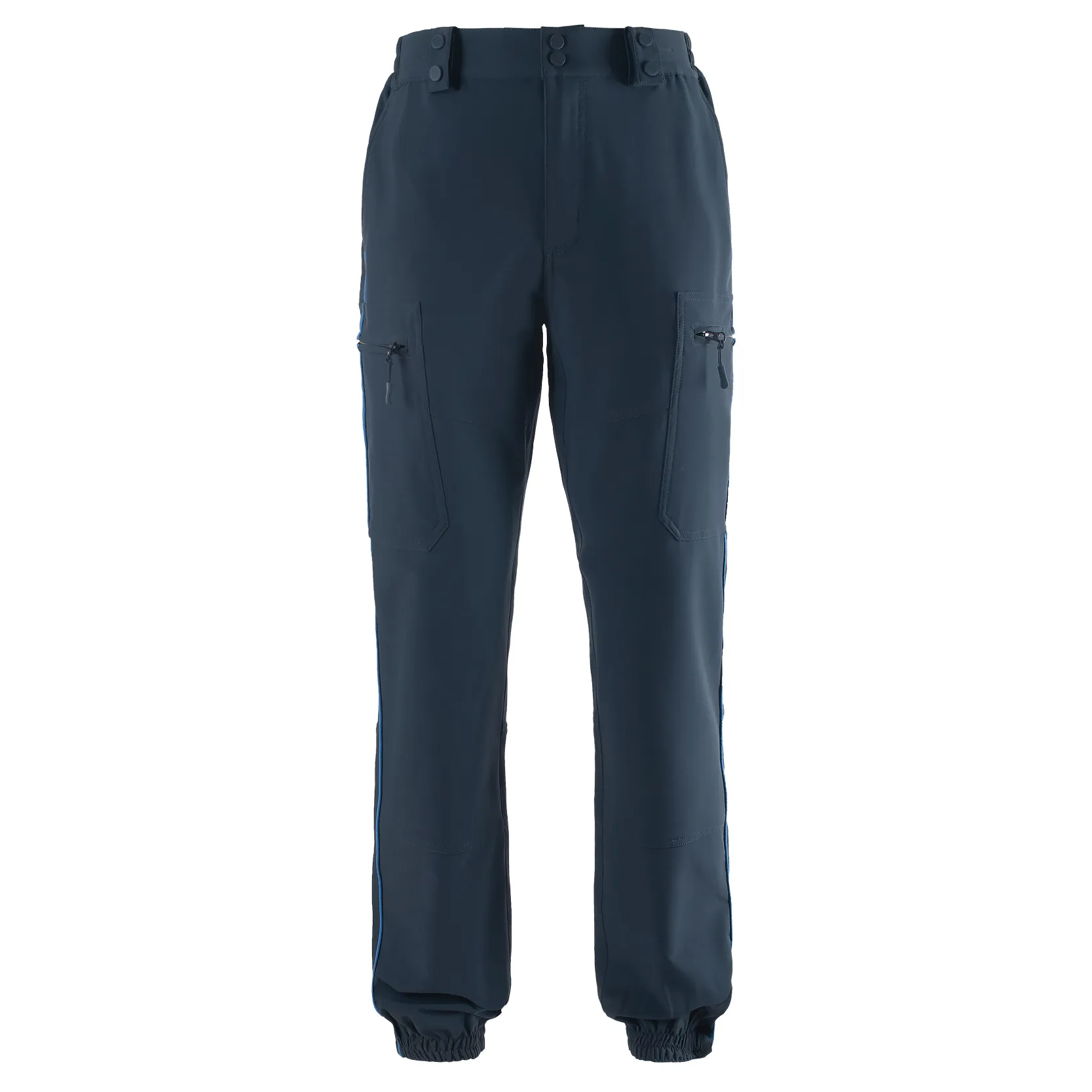 Men's Durable Cargo Work Pants: Zippered Pockets, Elastic Cuffs