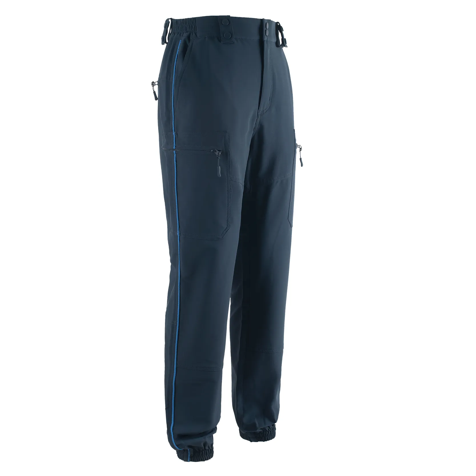 Men's Durable Cargo Work Pants - Zip Pockets, Elastic Cuffs