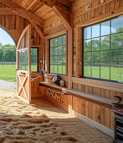 a horse in the stable