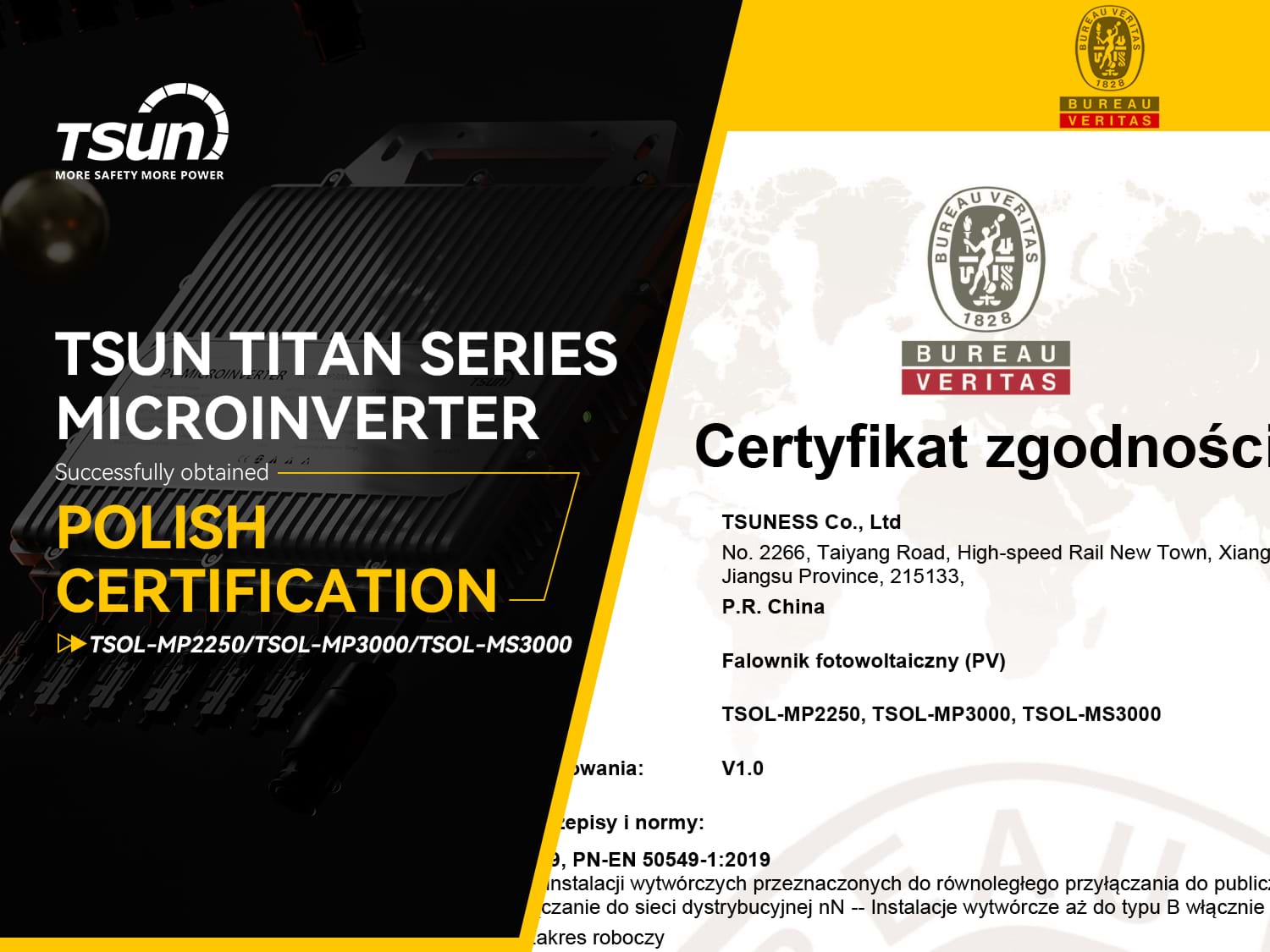 TSUN's Microinverter Receives Polish Certification and Gains Recognition at ENEX