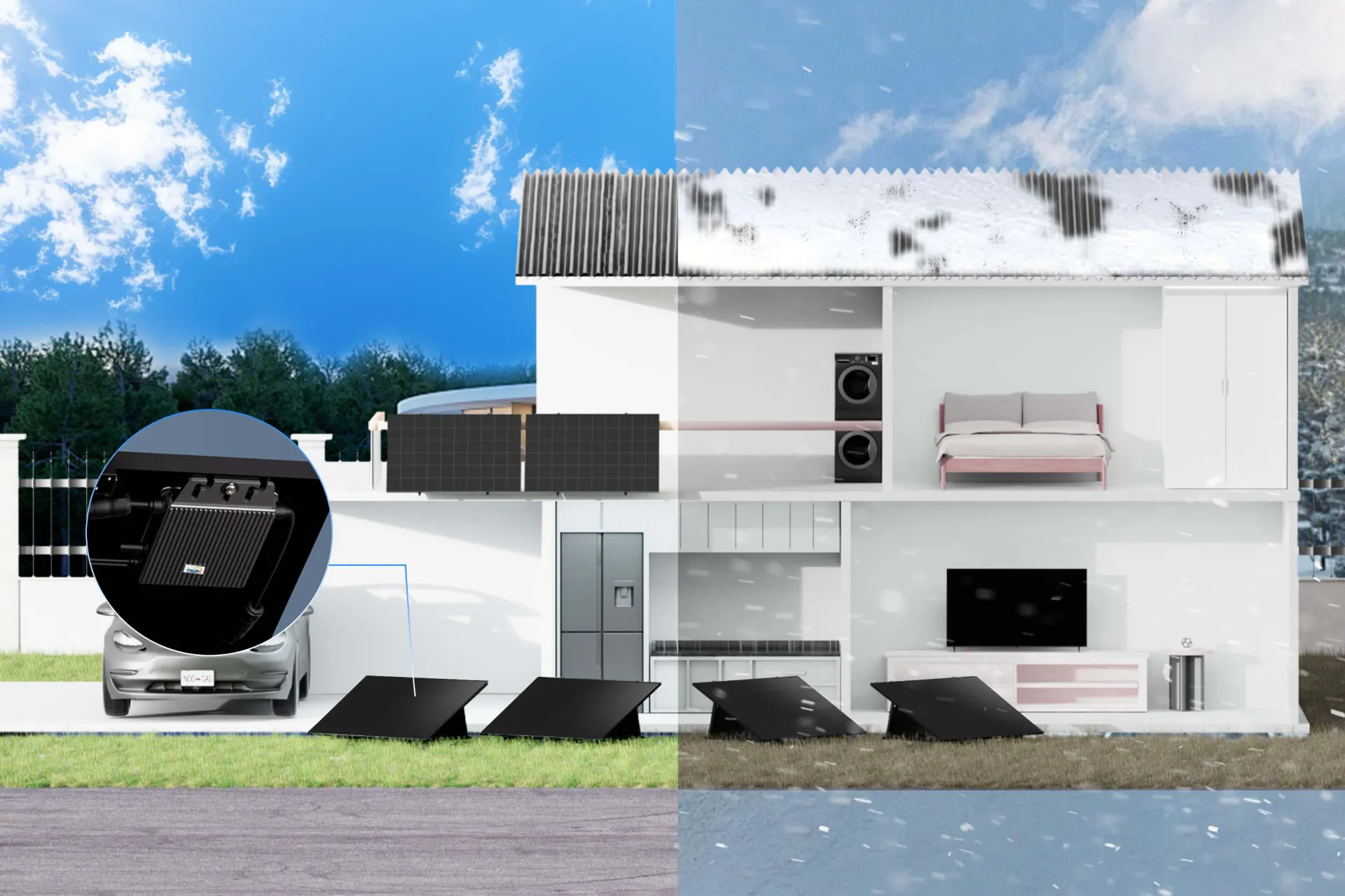 china vertical easy balcony solar panel kits Weatherproof System Image