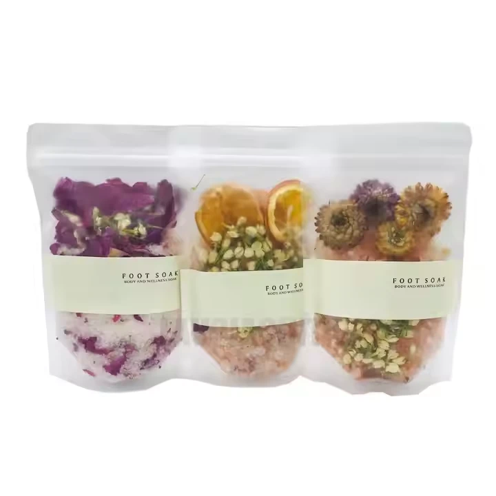 Luxury Packaging Body Bath Salts Organic Mineral Soaking Salt With Flowers
