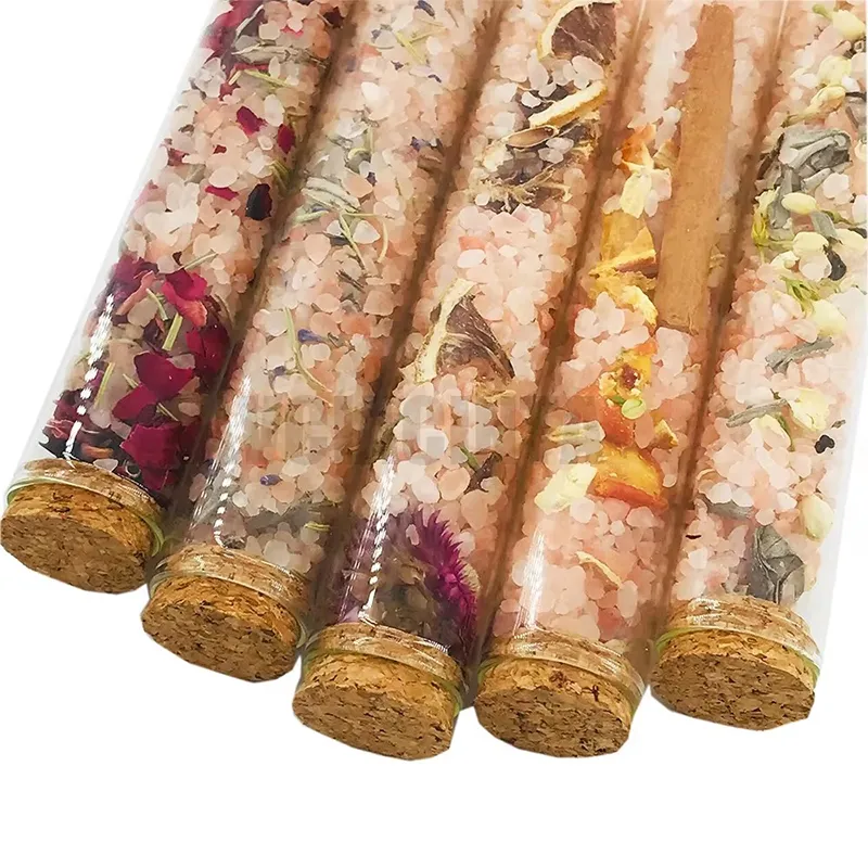 100% Natural Aromatherapy Herbal Bath Salts Tube Favors Spa Gift Set As Mother's Day Valentine's Day Man Women Gift Gift